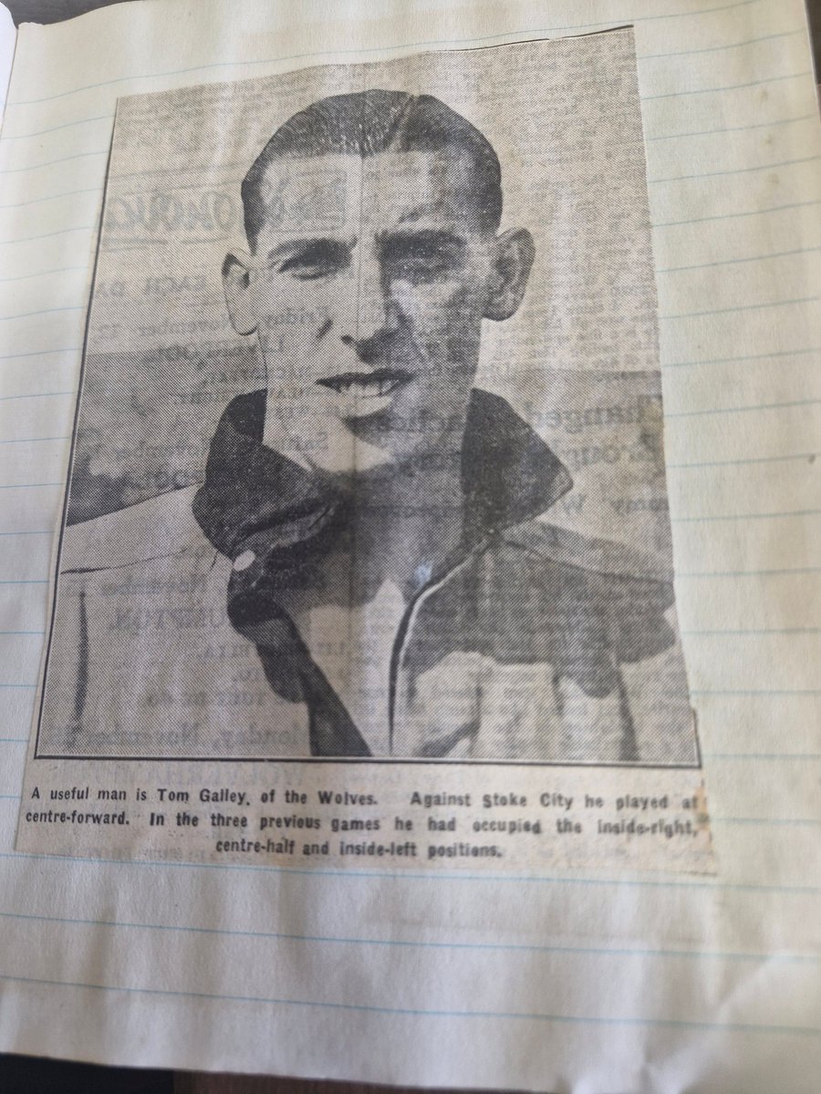 WolvesArchives's tweet photo. Tom Galley (1915-1999) was one of @Wolves' most versatile pre-war players, featuring at centre-forward, inside-right, centre-half &amp; inside-left. He made 180+ league appearances, reached the 1939 FA Cup Final &amp; scored on his @EnglandFootball debut. #Wolves150 #WolvesLegends https://t.co/WW1eJACHex