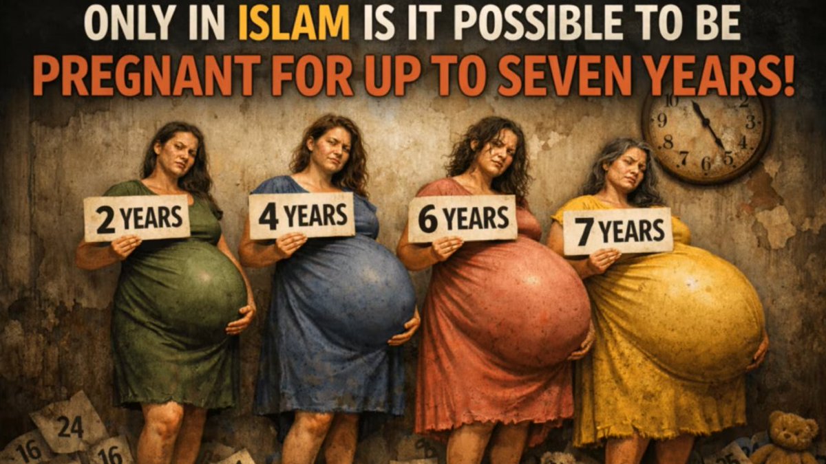 ThaRealRC's tweet photo. Only in Islam: Women's pregnancy can be "2 to 7 years" or even longer! https://t.co/UGsHV0o9af