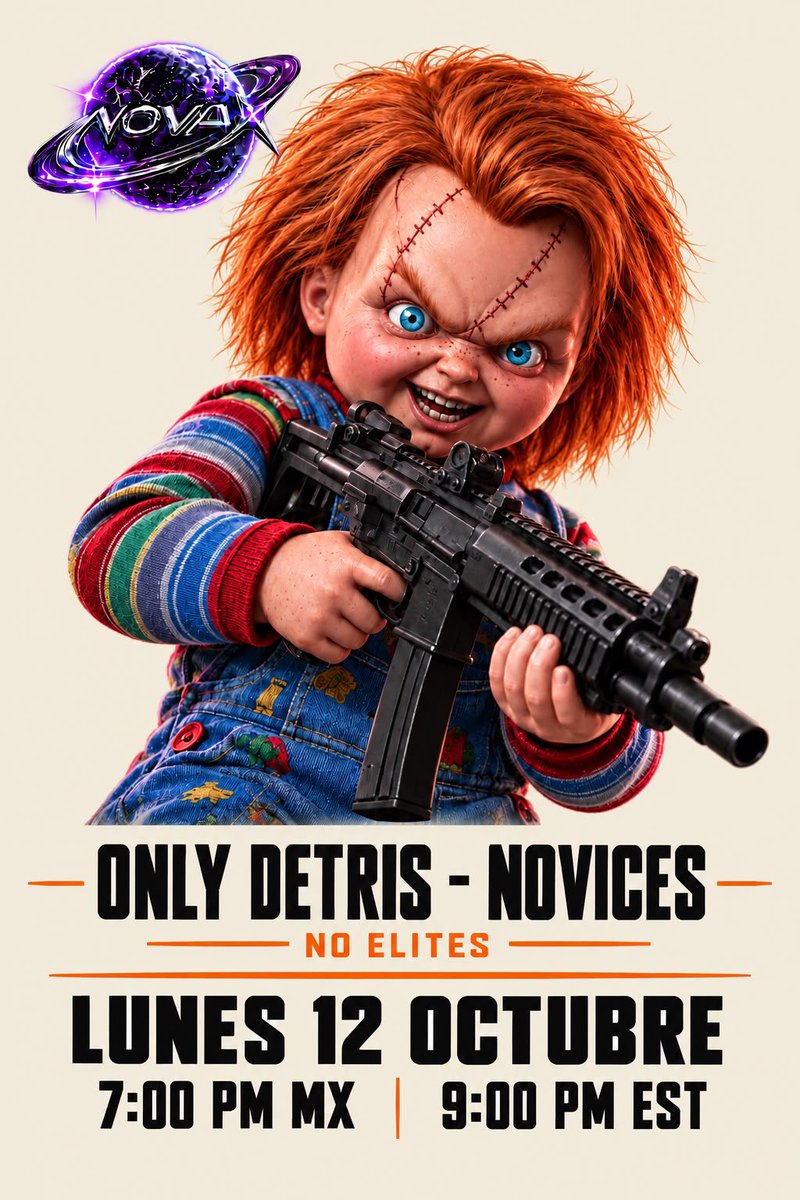 NovaX_org's tweet photo. 👻TORNEO OFICIAL NovaX👻

        Only Detris - Novices 
━━━━━━━━━━━━━━
                NO ELITES

📅 Lunes 12 Oct
🕗 07:00PM MX / 09:00PM EST
👥 14 Teams Mín
🏆 MP : 135 PTS
🎃 MVP: FREE ENTRY
🌎 HOST ATL2

 Admin:  @sibU__x 
 
━━━━━━━━━━━━━━

🤝 Sponsors:   @ElDoctor_98 

                                @Bryanwzbn