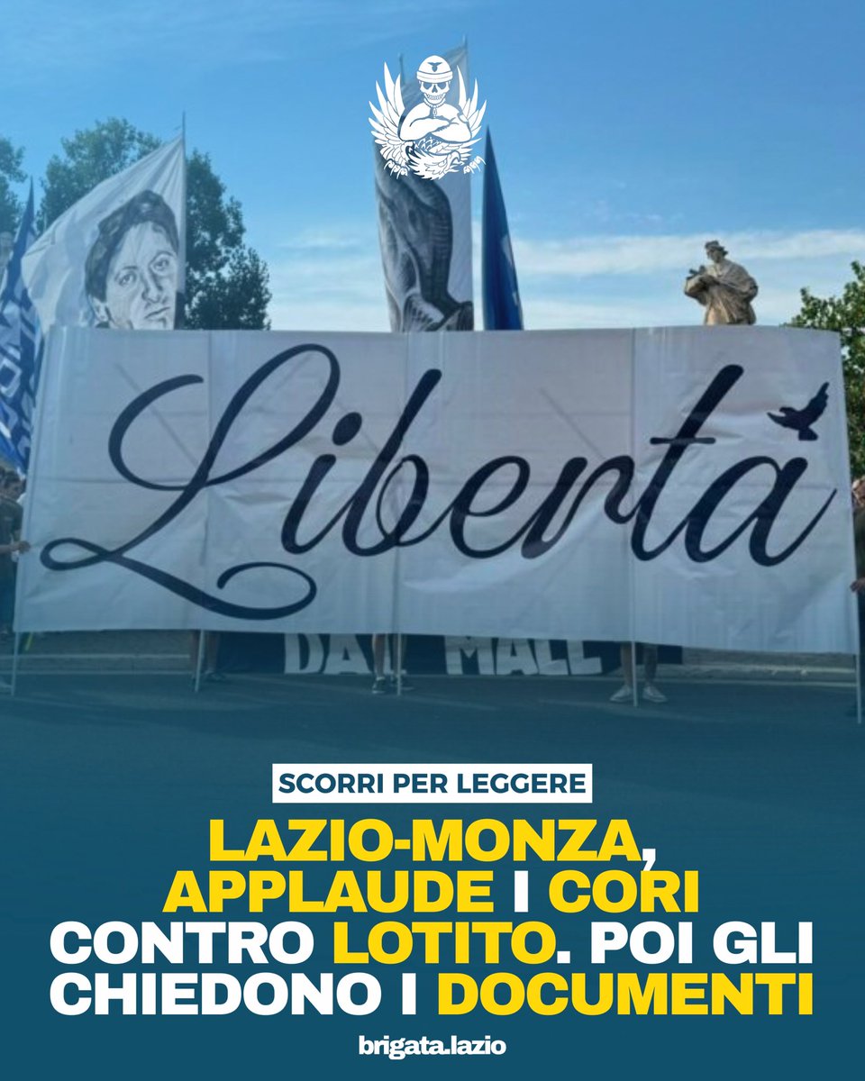 BrigataLazio's tweet photo. Durante Lazio-Monza, Giuseppe Aquilini, presente in Tribuna d’Onore, ha applaudito i cori di contestazione contro Lotito provenienti dal settore ospiti.

Come raccontato a Radio Laziale, al termine della partita sarebbe stato fermato da uno steward, che gli avrebbe chiesto prima i biglietti e poi i documenti, arrivando persino a fotografarli.

Da quando applaudire una contestazione pacifica è diventato un problema?