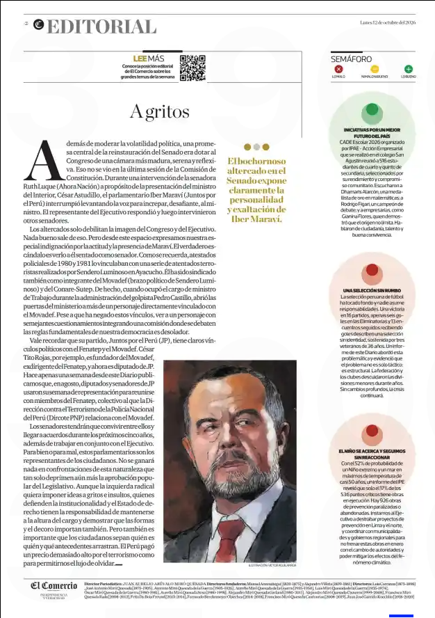 eloymarchan's tweet photo. El Comercio miente en su editorial de hoy. Ponen a Íber Maraví como el senador que inició la gresca, cuando en realidad fue César Astudillo. Le dedican ataques a Maraví, pero no dicen nada del "pechador" Francisco Calisto.
El Comercio es hoy un panfleto oficialista-fujimorista. https://t.co/oA44q7aga1