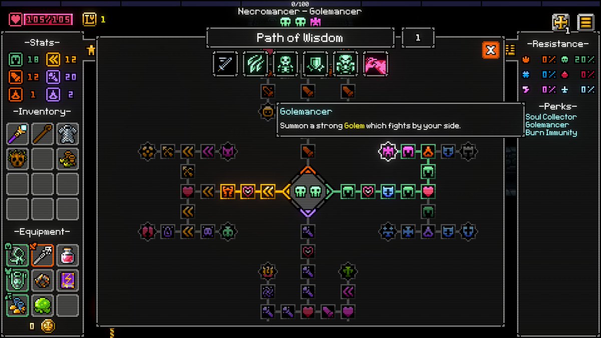 RPGamesDev's tweet photo. 📷Skilltree Screenshot for today.
#TorchKeeper #IndieDev #GameDev #Community https://t.co/eC7x42Nqan