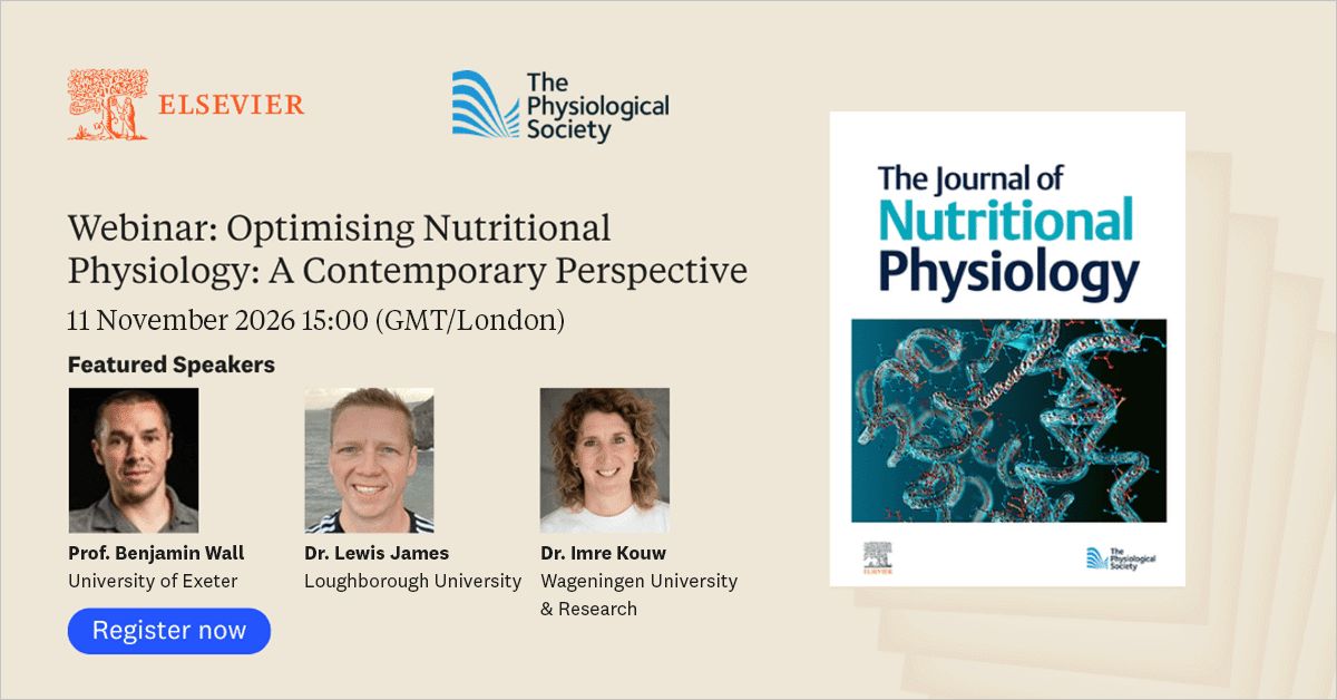 JNutritionPhys's tweet photo. 📢 Join our free webinar, Optimising Nutritional Physiology: A Contemporary Perspective!

📆 11 Nov, 15:00-16:30 GMT

Hear from Benjamin Wall, Lewis James &amp; Imre Kouw on weight management, fluid balance and clinical nutrition. 

Find out more 👇️ 
🔗 https://t.co/K7uqwtrTFm https://t.co/zGxQO9D8uO