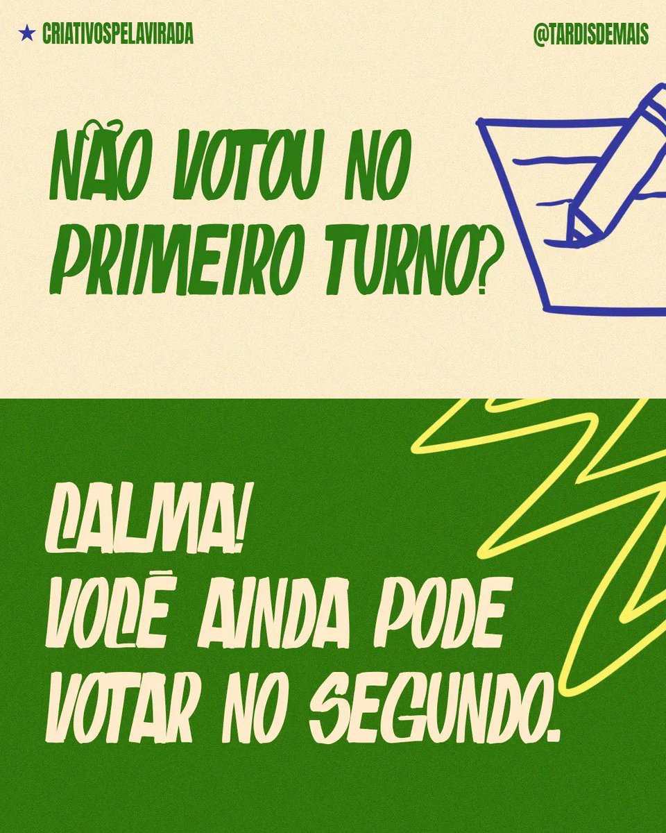 thisdracarys's tweet photo. Democracia se faz com participação! Vai deixar os outros escolherem por você?

🗳 Se liga: mesmo não votando no primeiro turno, você ainda pode participar do segundo, desde que seu título esteja regular.

📅 Dia 25 de outubro vote por quem conhece a realidade do povo brasileiro!

#Eleições2026 | @criativospv
