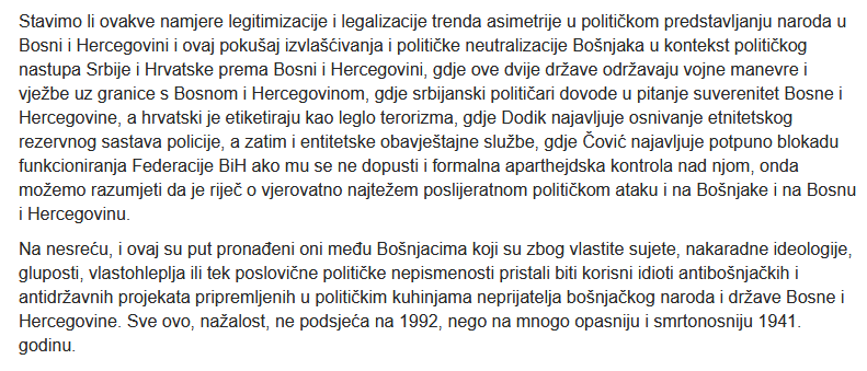 drnislija's tweet photo. Znate li šta je tragično. Što bih ovaj tekst iz 2018. godine mogao sad napisati i da ne promjenim ništa osim dvije tri riječi. Bošnjački Sizif. Farsa. Pročitajte. https://t.co/qRL2nr2bQg