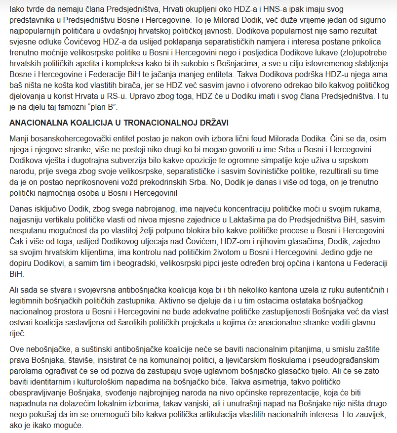 drnislija's tweet photo. Znate li šta je tragično. Što bih ovaj tekst iz 2018. godine mogao sad napisati i da ne promjenim ništa osim dvije tri riječi. Bošnjački Sizif. Farsa. Pročitajte. https://t.co/qRL2nr2bQg