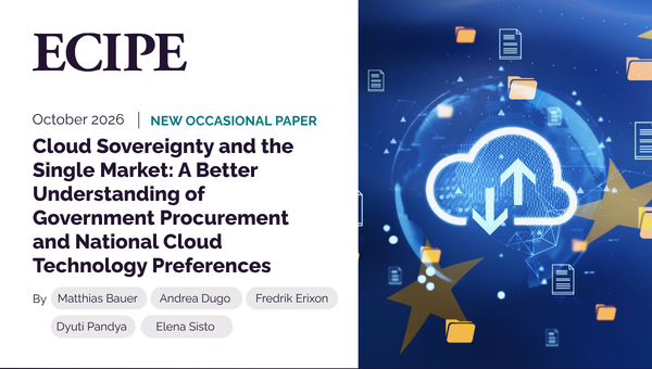 ECIPE's tweet photo. What does cloud sovereignty mean for Europe’s Single Market?

Our latest Occasional Paper by @MatBauerEcon, Andrea Dugo, @FredrikErixon, Dyuti Pandya and @lnasisto, examines 8,725 public cloud procurement contracts across nine EU Member States.

🇪🇺 97% went to domestic providers.
📊 New sovereignty framing: 100% domestic awards.
⚠️ Under new sovereignty framing, the sole bidder rate: 28% → 46%. 

The analysis finds that sovereignty policies that use nationality as a proxy for control, can narrow competition and reinforce national markets without necessarily improving resilience.

The alternative is to focus on demonstrable security, resilience and operational control while keeping European cloud markets open.

📄 Find out more ➡️ https://t.co/r7ncnBSlOs 

#CloudComputing #DigitalSovereignty #SingleMarket #EUCompetitiveness