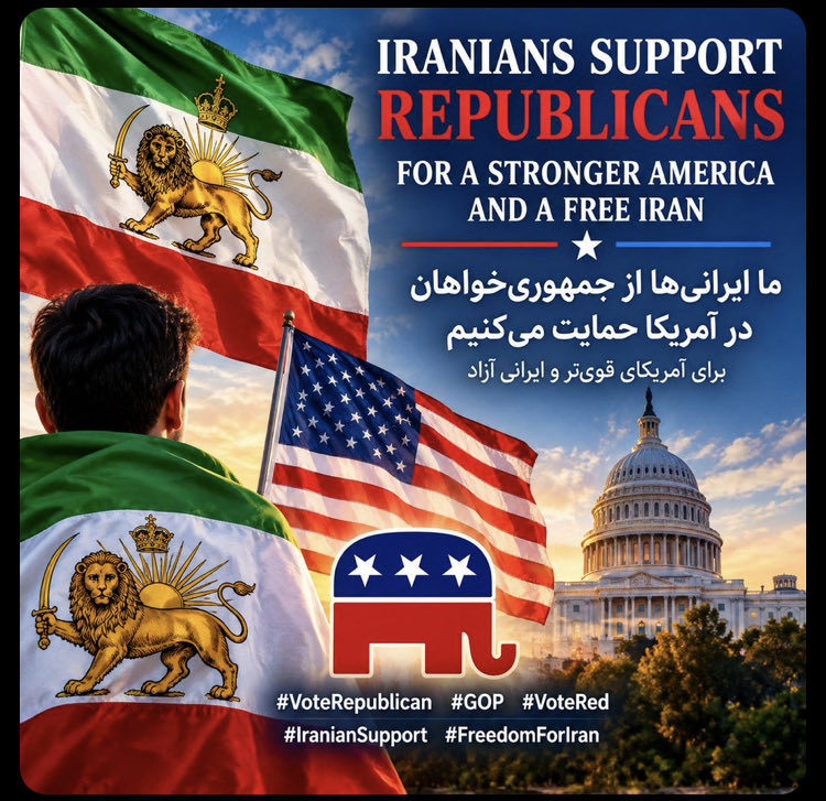 MTanha03530340's tweet photo. @golberg2582 قابل توجه هموطنانمان در امریکا.

در کمپین 
"من به جمهوری خواهان رای میدهم" 
شرکت کنید و تلاش کنید به نفع جمهوری خواهان انتخابات انجام شود. 
یادمان باشد پیروزی جمهوری خواهان نجات ایران است.
🇺🇸✌️🇮🇷

#KingRezaPahlavi‌ForIran

#I_Vote_Republican https://t.co/oLWQ4LWY5U