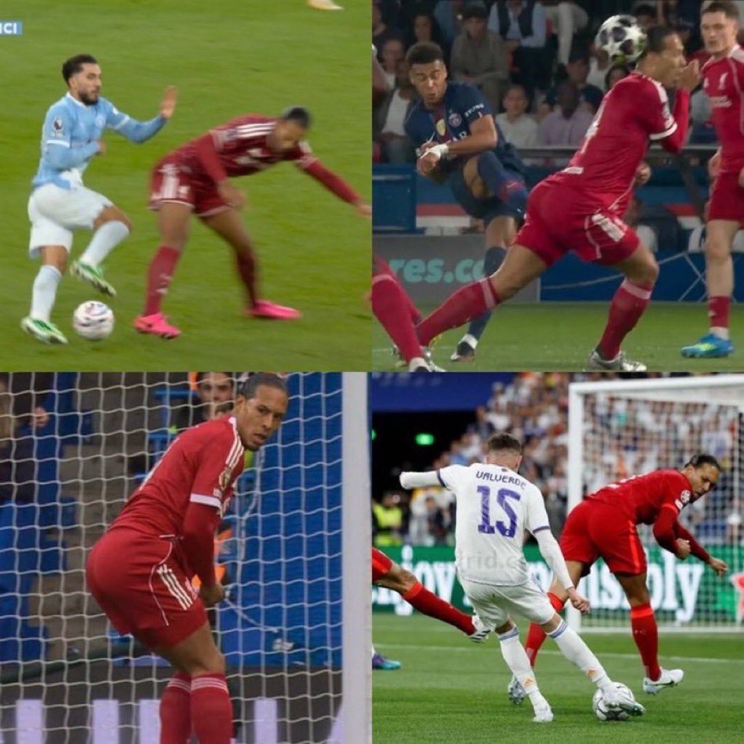 flytalksunited's tweet photo. I honestly feel bad saying anything against VVD but why does he always pull this move when ever he’s 1v1 against a quick player?,it’s looking really disgraceful for a defender of his caliber. https://t.co/X5Mizft3ME