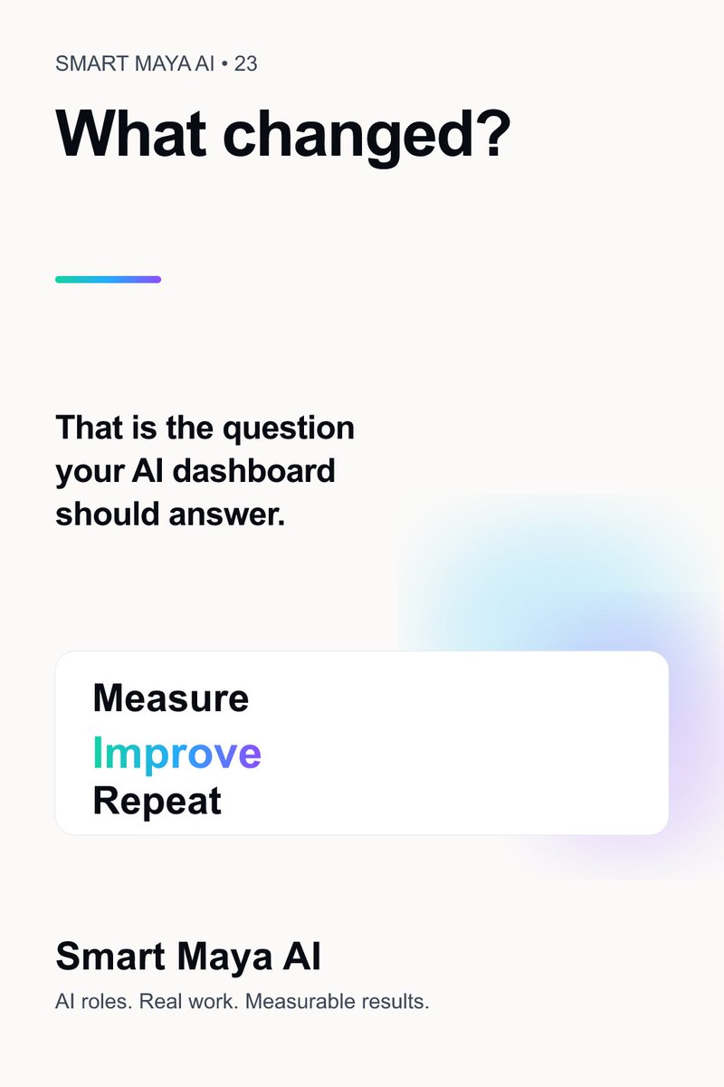 Hamsaspeaks's tweet photo. The best AI question is simple:

What changed?
https://t.co/25ls2pmtw0

#AITransformation #BusinessTransformation #EnterpriseAI #AIMetrics #DigitalTransformation https://t.co/6zIgp0HGs6