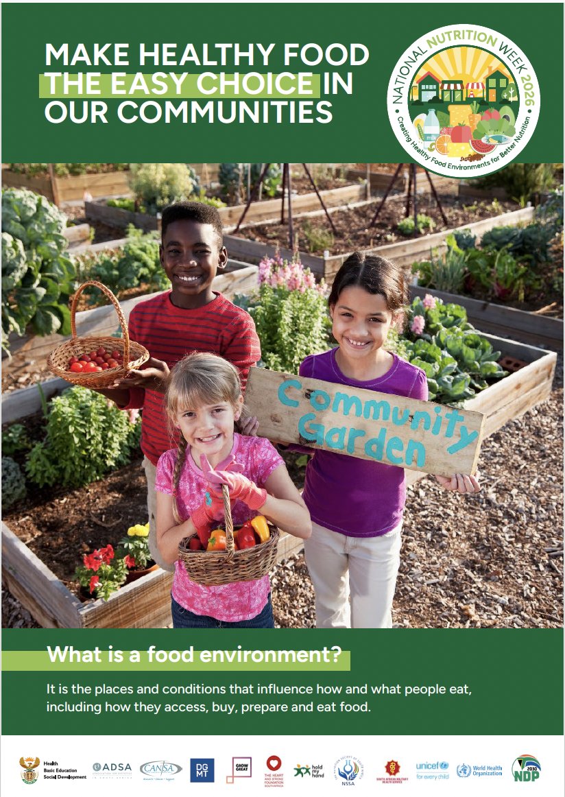 GovernmentZA's tweet photo. 🥗 National Nutrition Week raises awareness of the importance of healthy eating and encourages individuals, communities and organisations to make healthier food choices for better nutrition and overall well-being. 

#GovZAUpdates #NationalNutritionWeekZA2026 https://t.co/l9yA2m67rd