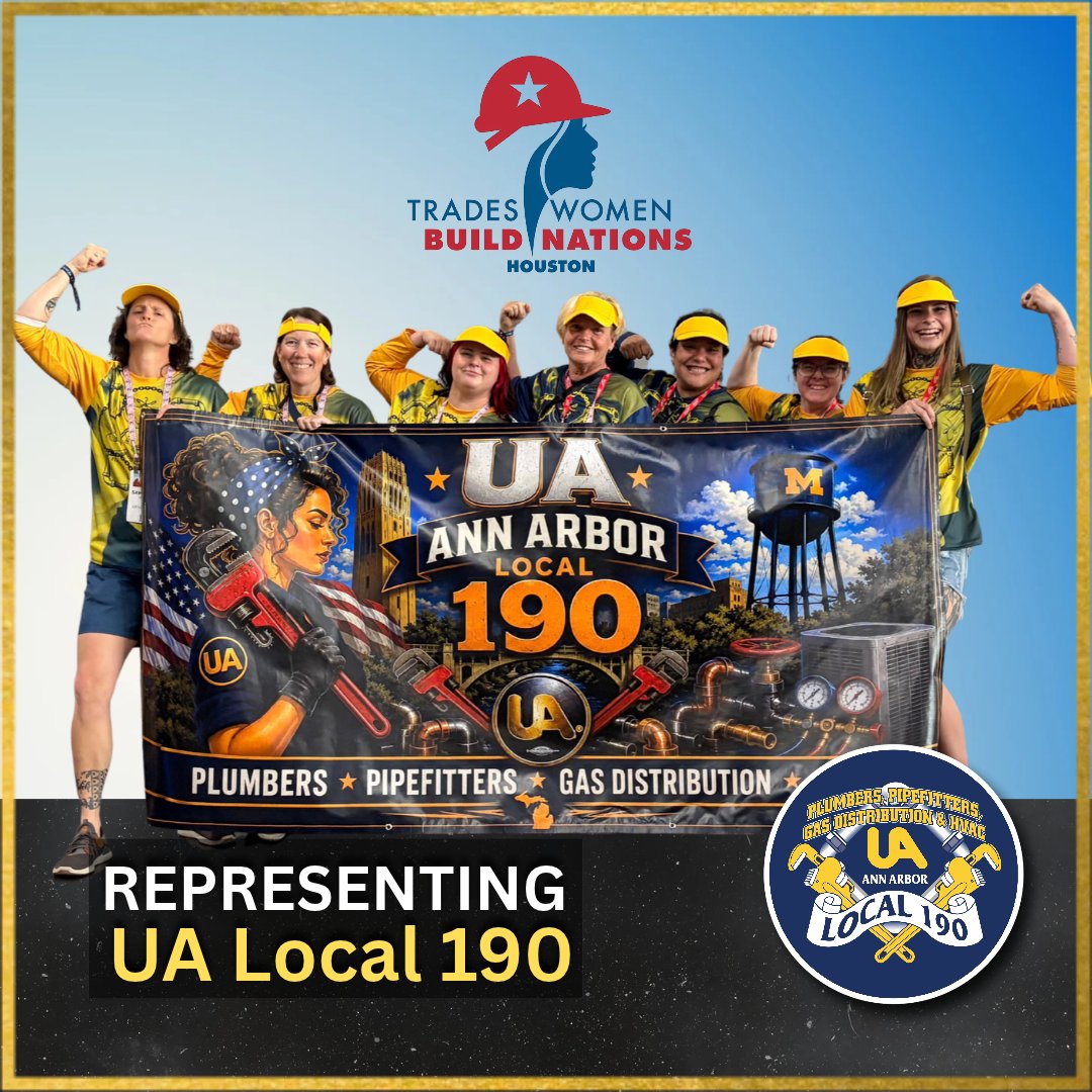 UALocal190's tweet photo. The women of #UALocal190 repped our union hard at #TradeswomenBuildNations. 5,000+ #tradeswomen strong, sharing skills & celebrating #women in the trades. #Learnmore about working with us. #TWBN #UALocal190 https://t.co/33GmvFByda