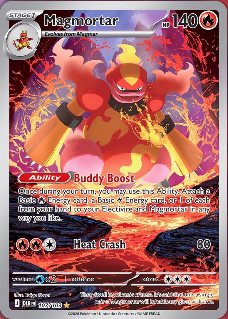 PokemonRestocks's tweet photo. Magmortar Illustration Rare Officially Revealed in English from Delta Reign! 🔥

#Pokemon #PokemonTCG https://t.co/wsiOH99t87