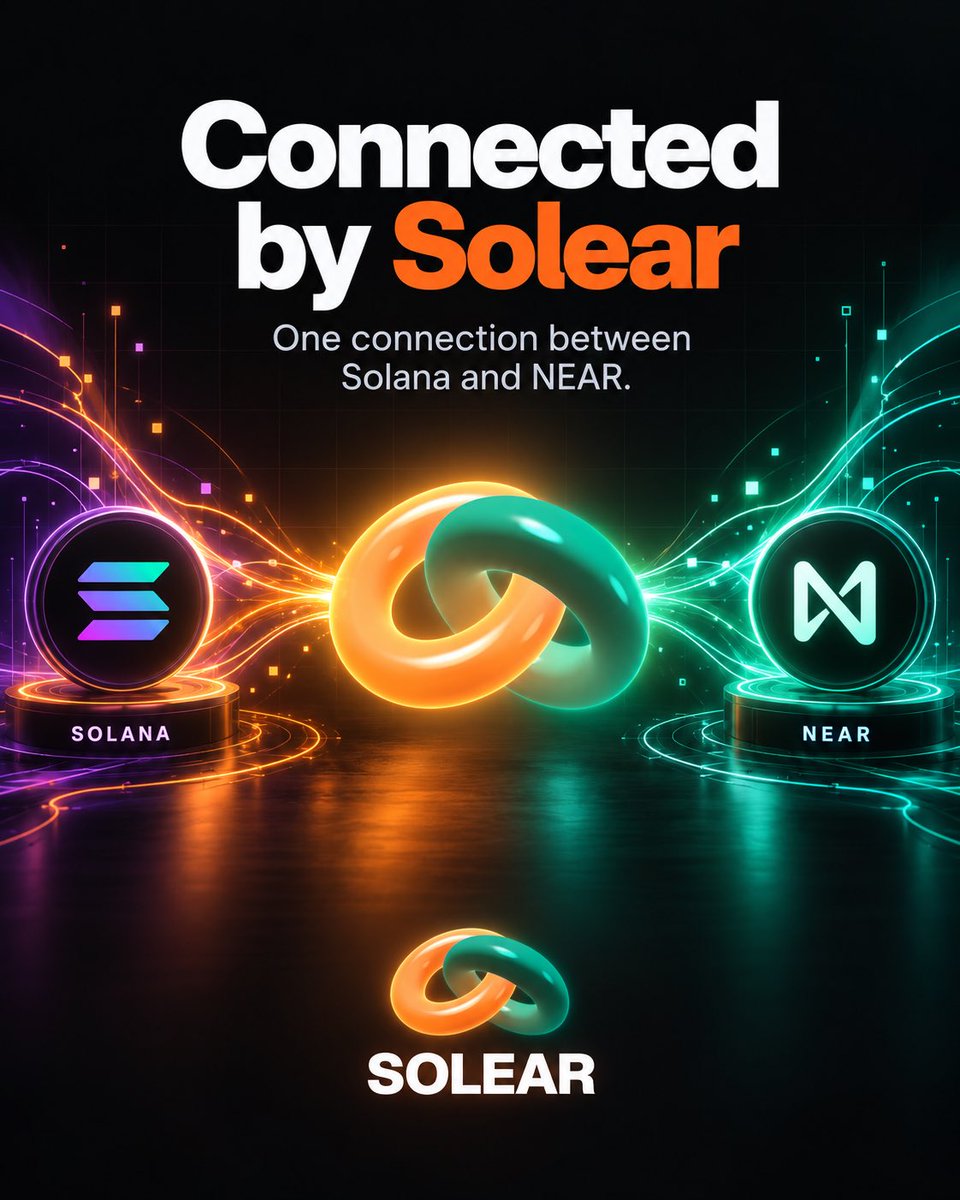 Solearpad's tweet photo. Solana and NEAR have existed as two separate worlds.

Two ecosystems. Two communities. Two markets.

Disconnected from one another.

Until now.

$Solear is bringing these worlds together.

Two chains. One pool. One market.

https://t.co/hJ76dBH1ls https://t.co/XVjYKUOG75