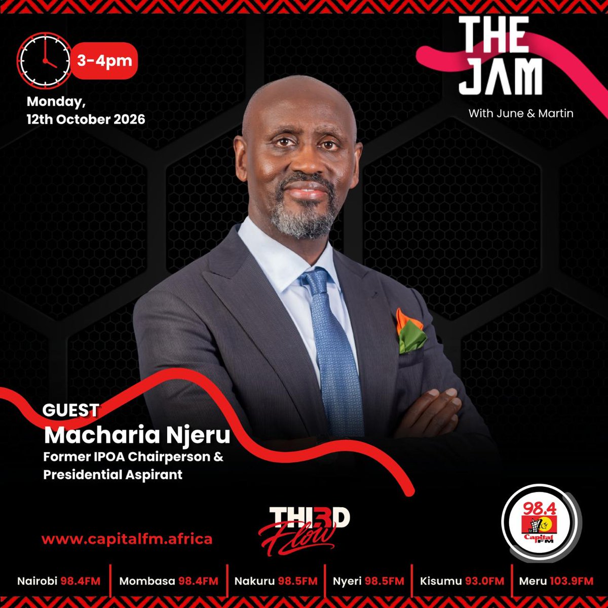 MachariaNjeru's tweet photo. Had a great time on @CapitalFMKenya  chatting through key issues facing our country, my plan of action, and a new dawn of leadership in Kenya.
#captialfm #PamojaNaMasha https://t.co/g6jxxAdn29
