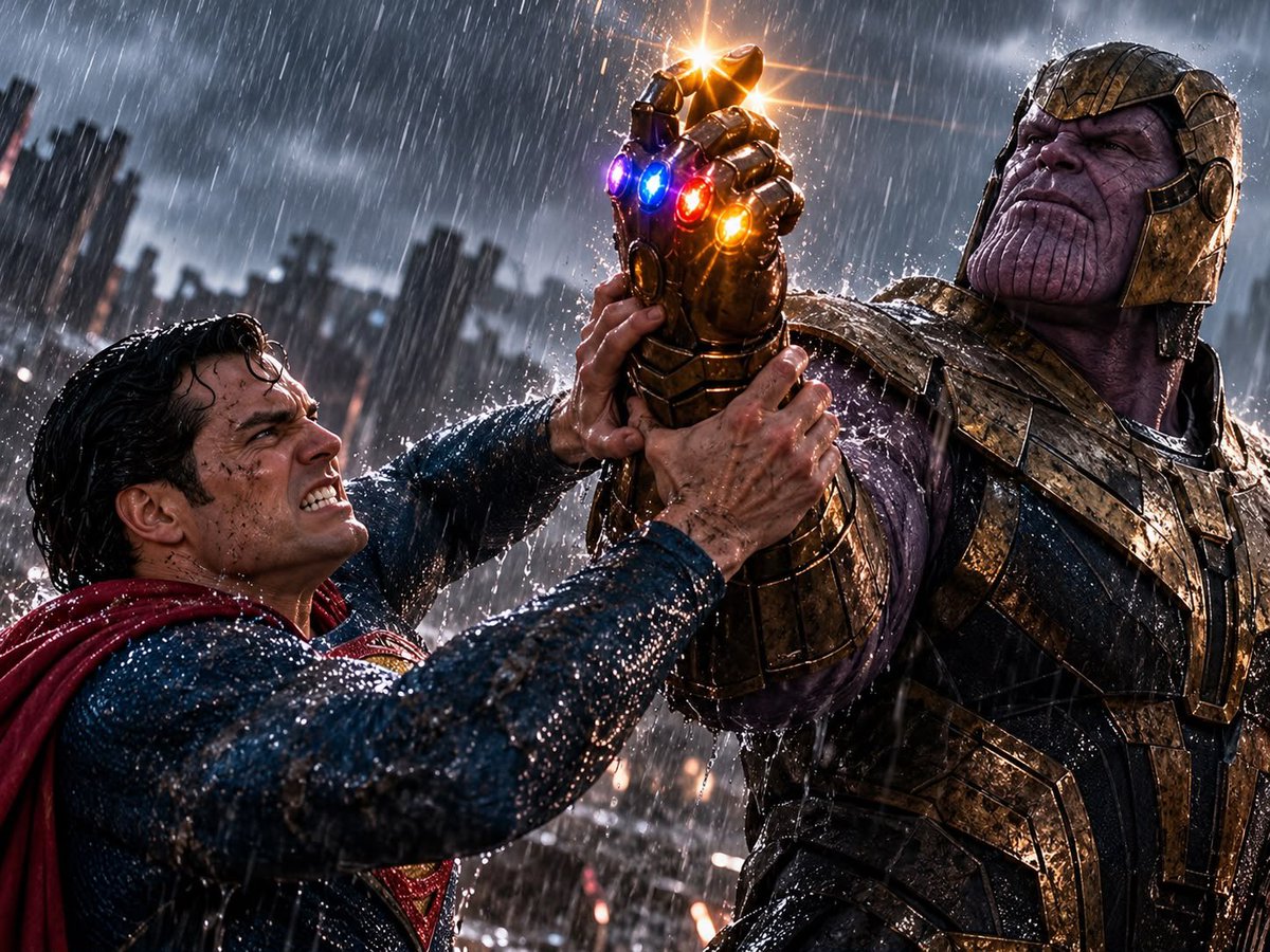 King_Shark02's tweet photo. Superman is supposed to be one of the strongest beings in the DC universe, yet Thanos only needs to snap his fingers to erase half of existence.

With all six Infinity Stones in play, can Superman actually stop the snap, or is his strength completely useless against Thanos? https://t.co/qRFc8cXCF0