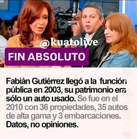 ResnicoffMartin's tweet photo. 10 Momentos vergonzantes del kirchnerismo

Capítulo 4

El asesinato del testaferro arrepentido

Fabián Gutierrez, arrepentido en la causa cuadernos, no tuvo un accidente no se suicidó. Lo asesinaron. https://t.co/hsGS5u2tcf