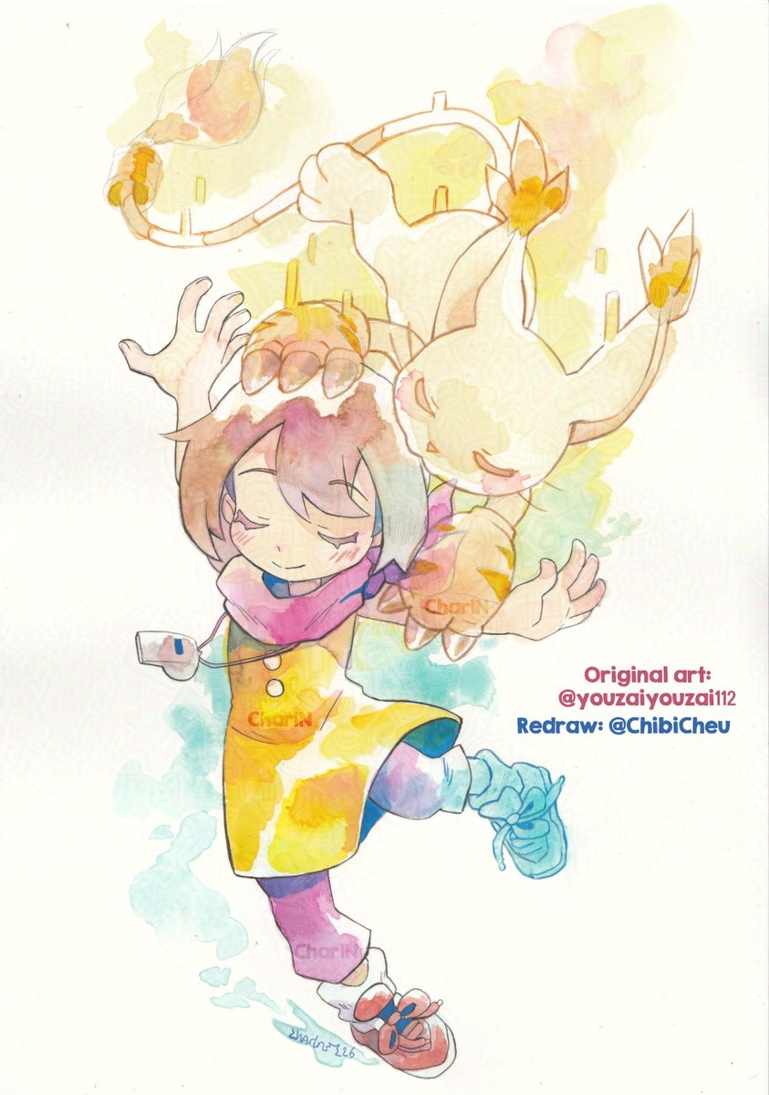 ChibiCheu's tweet photo. Youzai kindly let me have fun repainting one of her drawings of Kari and gatomon! It was a fun experience. Check out her Twitter 🤗 https://t.co/ZM8sXVji3q