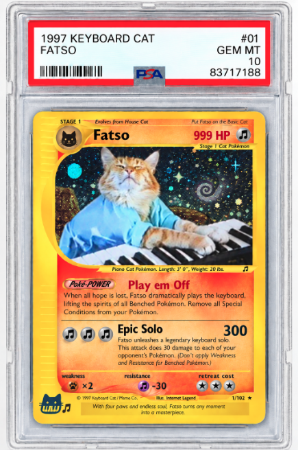 KeyboardCatBase's tweet photo. The Vintage 1997 Keyboard Cat Fatso Card.

1/1, Very Rare.

base:0x9a26f5433671751c3276a065f57e5a02d2817973 https://t.co/5w4CK1xXgo