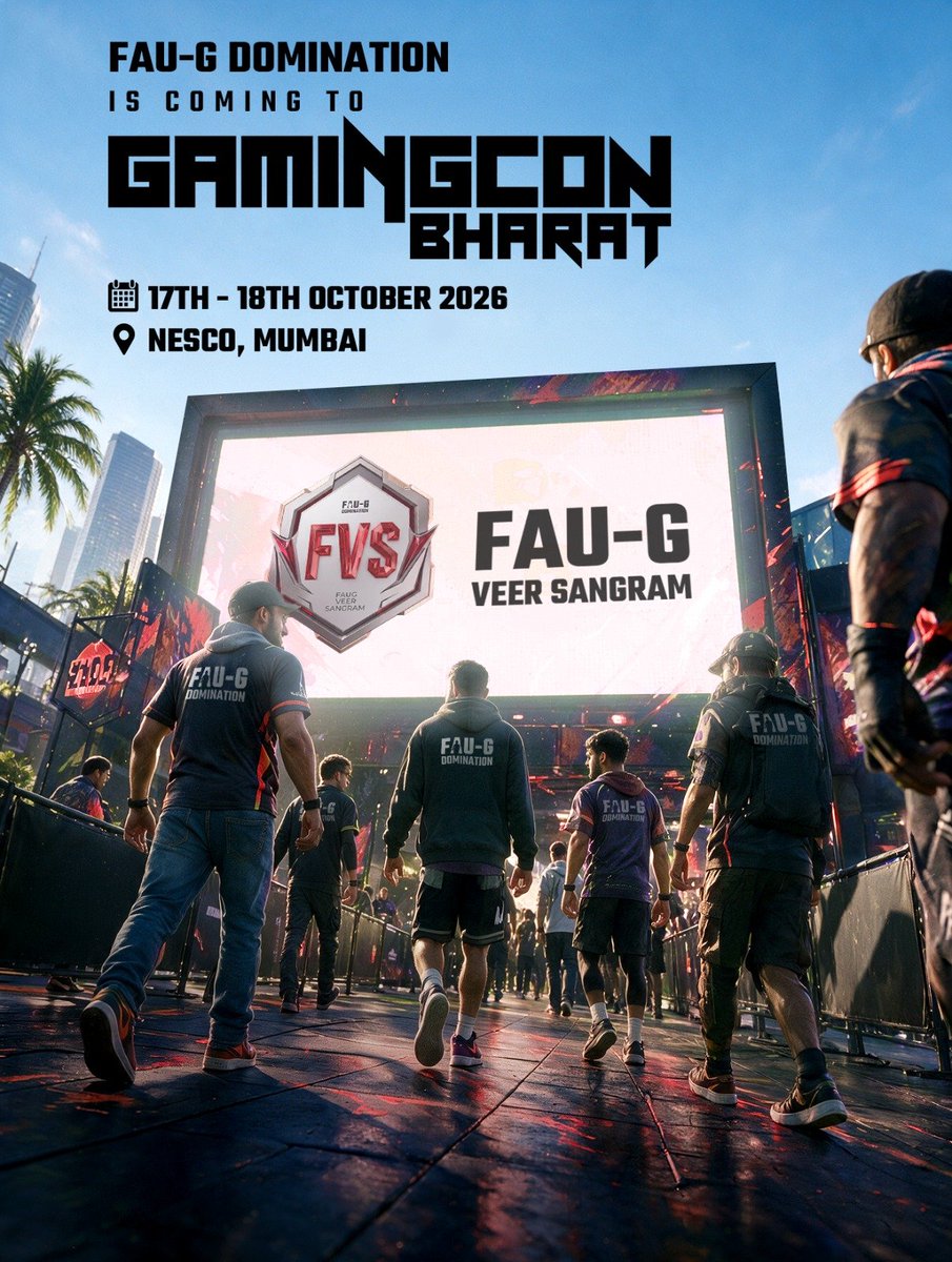 FAUGDomination's tweet photo. GamingCon is where the warriors are headed. 🪖 

FVS LAN Finals incoming, exclusively at GamingCon Bharat.💪💣

#FAUGDomination #FVS #MilitaryShooter #MadeinIndia https://t.co/QmdMBxVmTZ