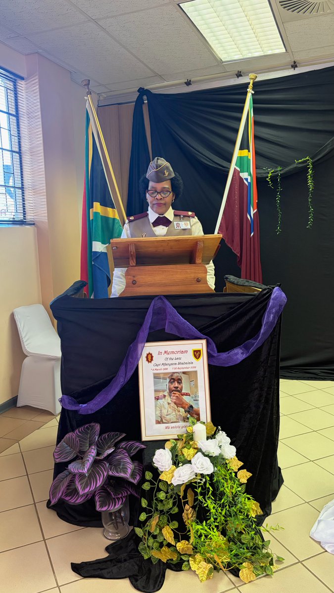 SANDF_ZA's tweet photo. On 8 October 2026, 3 Military Hospital held a memorial service for Captain Mfanyana Shabalala, a high-care nurse who passed on 30 September 2026 after a short illness.
https://t.co/ehJ5rzXnCy
#SANDF
#SAMHS
#TowardsMilitaryHealthExcellence
#RIPSASoldier https://t.co/1y53fULbap