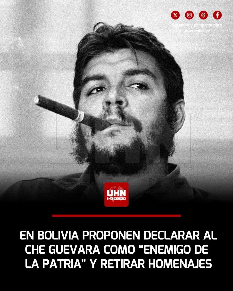 UHN_Plus's tweet photo. 🇧🇴‼️ | Manolo Rojas, diputado boliviano, impulsó una propuesta legislativa para retirar homenajes del Che Guevara y quitar su nombre de los espacios públicos en Bolivia. “Él estuvo asociado a una ideología perversa, no se puede rendir homenaje a alguien que llegó a Bolivia para matar bolivianos”, señaló.