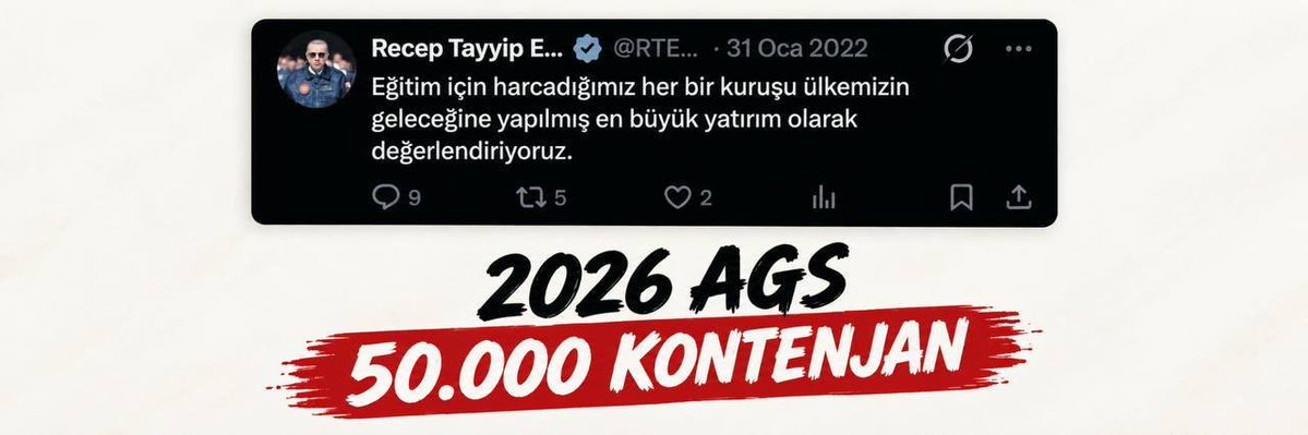 OmerOnrl's tweet photo. @tcbestepe @RTErdogan Ülkemizin dört bir yanındaki köy okullarından şehir merkezlerine kadar öğretmen açığı kapatılmalıdır. Çözüm 2026 AGS ile adil branş dağılımlı 50 bin kontenjan tahsisidir. @RTErdogan @Yusuf__Tekin @tcmeb @memetsimsek @HMBakanligi #AsrınAtamasıAGS https://t.co/XpDFJrJOID