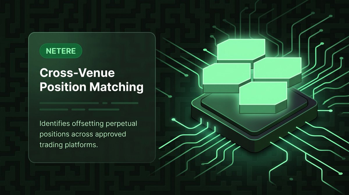 NetereFusion's tweet photo. Perpetual positions across exchanges do not always need to be managed in isolation.

Netere identifies offsetting positions across approved trading venues to calculate funding obligations more efficiently, without requiring the underlying trades to close. https://t.co/B1TaNzPRH3