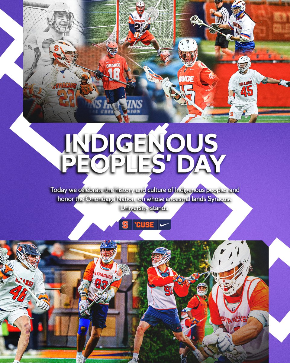CuseMLAX's tweet photo. Today we celebrate and recognize Indigenous Peoples' Day.

We celebrate the history and culture of Indigenous peoples and honor the Onondaga Nation, on whose ancestral lands Syracuse University stands. Every time we pick up a stick, we carry forward a tradition that began here. https://t.co/5mZqZ7Feif