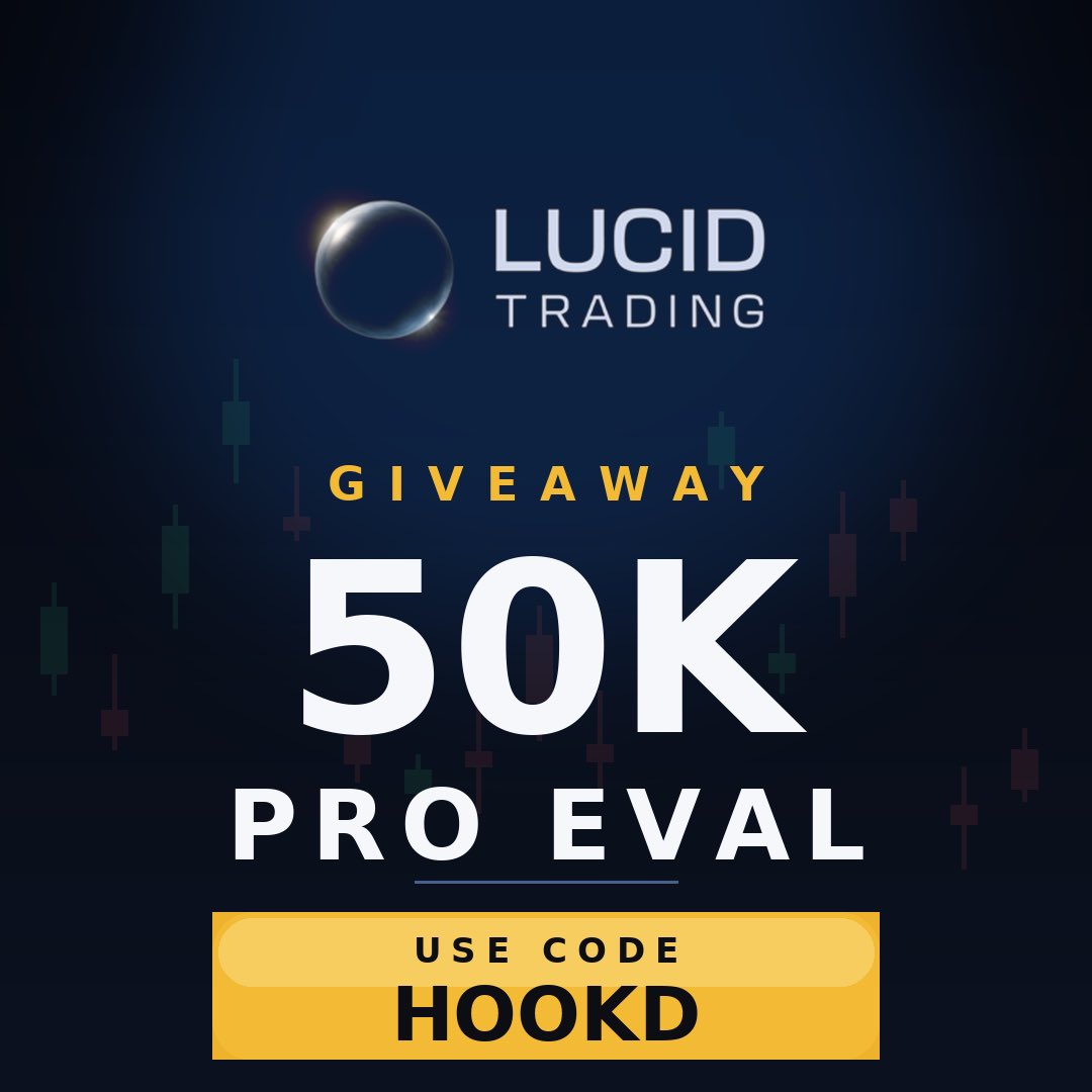HookdonPA's tweet photo. 🔥50K LUCID PRO EVAL GIVEAWAY 🔥 

How to enter:

-Follow @HookdonPA &amp; @TradingLucid 
-Like, repost, &amp; tag 3 friends
-Comment HOOKD

Winner announced this Friday! https://t.co/4kENCBq0Jy