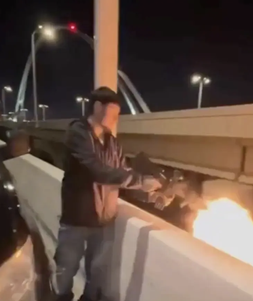 KeepDallasSafe's tweet photo. 18-year-old illegal immigrant, Jose Raul Alarcon Sanchez, has been sentenced to just under three years in federal prison after viral video captured him spraying over a 100 bullets from a Dallas bridge as people gathered to watch New Year's Eve fireworks. 

Alarcon Sanchez, a Mexican national, entered the US in may of 2025 and illegally overstayed his temporary visa. 

Is three years in federal prison enough? Do you think he should be deported?