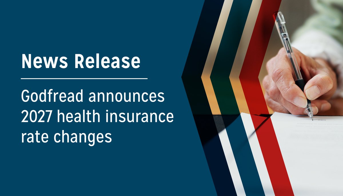 NDID's tweet photo. Insurance Commissioner Jon Godfread announced the health insurance premium rate changes for 2027 Affordable Care Act plans. North Dakotans can expect their rates to go up, and rising healthcare costs are the primary reasons why.

Learn more here: https://t.co/R6Y4Vmdkfu https://t.co/7snmDROlXB