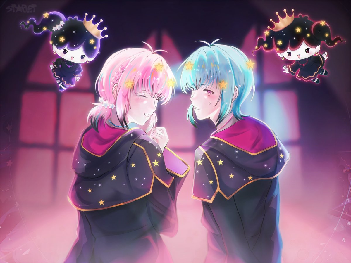 starlet_twt's tweet photo. ❤️: Hey! Are you coming down for dinner or not?
💫: Of course! It’s just-
🌟: We’re truly sorry. It’s my fault if anything.
💫: L-Louter?!
🌟: But it’s true. We’re both very exhausted, yet I insisted on granting more wishes.
💜: You can’t grant wishes on an empty stomach, y’know. https://t.co/ptJ0y0yjWj