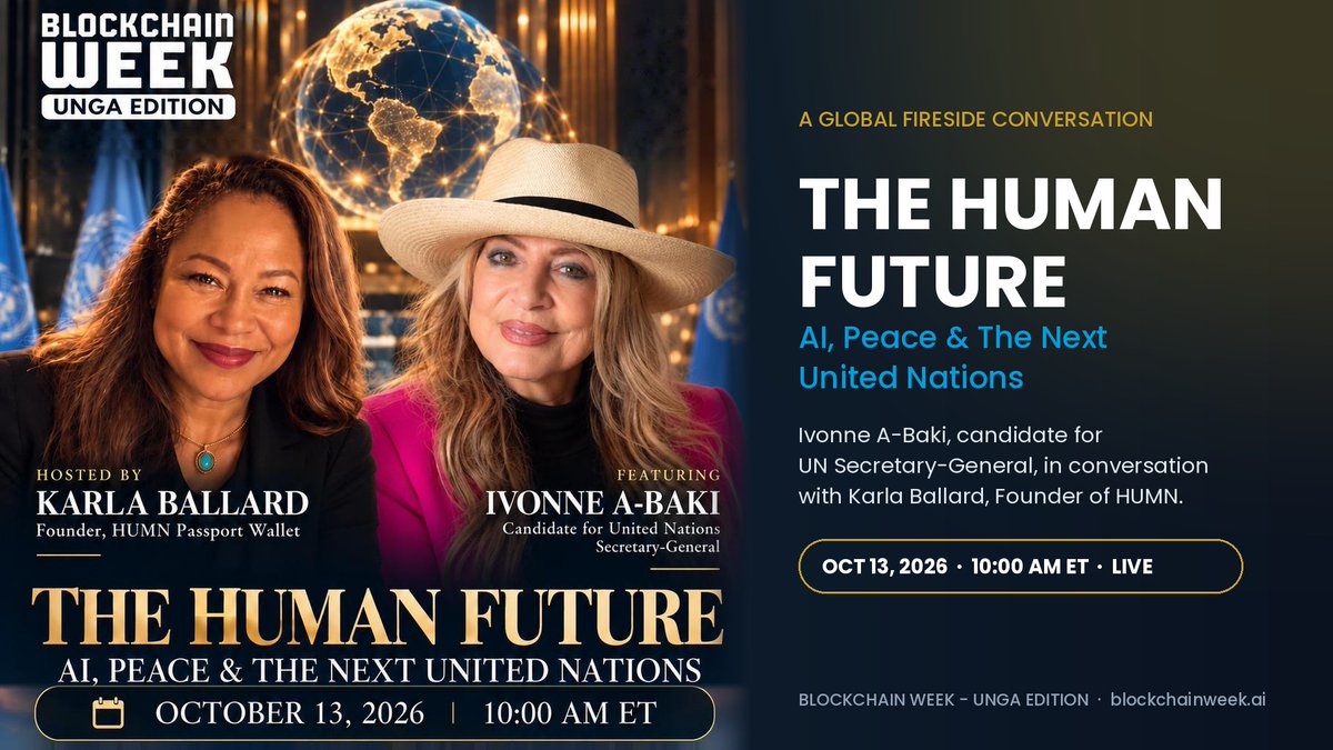 NetworksManager's tweet photo. Tomorrow at 10 AM ET I'm proud to present a global fireside conversation with Ivonne A-Baki, candidate for UN Secretary-General, hosted by Karla Ballard.

AI should protect human life, never take it.

Watch live: https://t.co/bbjNVyYfte https://t.co/aa3qrZzm4n