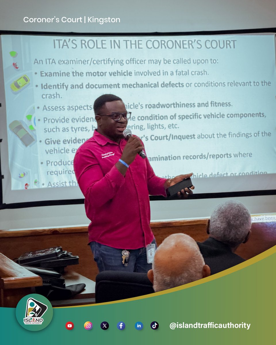islandtrafficJA's tweet photo. Recently, the ITA on the Road team visited the Coroner's Court, Cavaliers Primary, St. Mary's Primary, and Toll Gate Primary. The visit to the Coroner's Court was a part of the 2026 Judiciary Week proceedings.
#itaontheroad #PublicEducation #ITA #roadsafetyweek https://t.co/GOU4FJXurN