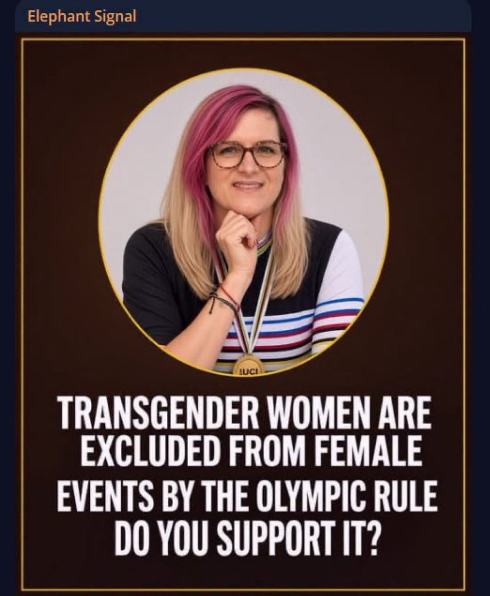 LibertyNut1's tweet photo. 🚨BOOM:

Transgender women are excluded from female events by the Olympic rule.

Do you support it?

YES or NO? https://t.co/dGmsSIxttQ