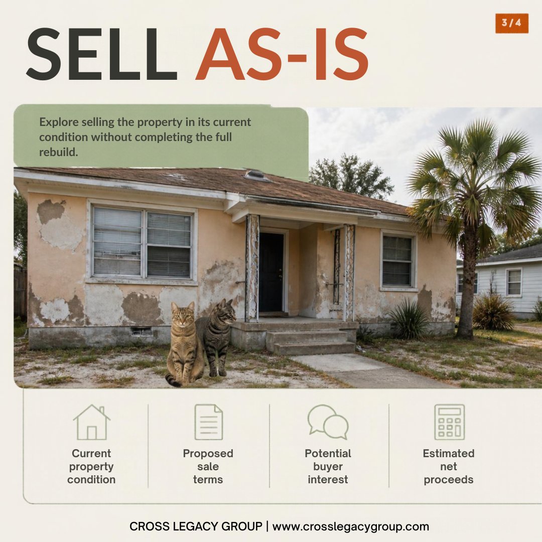 HeidiIbrahimRE's tweet photo. A damaged property may have more than one path forward. 🐾
Repair it. Sell it as-is. Compare the numbers first.

#SellAsIs #DamagedProperty #RealEstateSolutions #FloridaRealEstate #PawsAndProperties https://t.co/cPDQywJZ4K