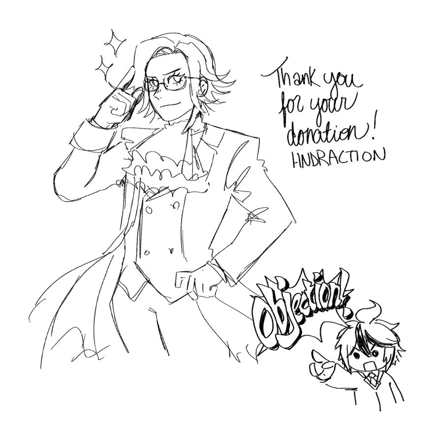 HNDRAction's tweet photo. 100bonesrust requested Eito in an Edgeworth costume! Filled by our co-head mod, Vanta!

All remaining doodles will be posted through the rest of October. https://t.co/y0mXgWs80Z