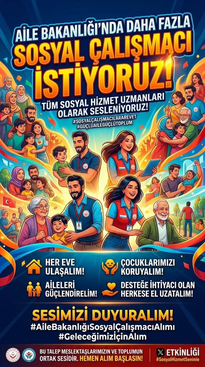 Shublg1's tweet photo. @tcailesosyal @ntv Her eve ulaşalım, çocuklarımızı koruyalım!" 🧑‍🧑‍🧒‍🧒 Destek bekleyen herkese el uzatabilmek için tüm sosyal hizmet uzmanları olarak tek sesiz: Aile Bakanlığı'nda daha fazla kontenjan ve adil bir alım talep ediyoruz! 💼✨
#AileBakanlığıSosyalÇalışmacıAlımı
#Shualımbekliyor https://t.co/pdHcq5bt7i