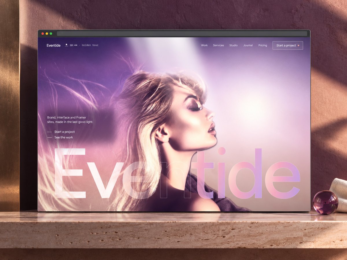 JohnNicholsonIO's tweet photo. Eventide, my Framer template for creative studios.

Violet dusk photography, oversized gradient type and warm editorial layouts across Home, Work and Studio.

Fictional studio demo:
https://t.co/hZfwZX6LFZ

#Framer #WebDesign https://t.co/jieWrgwkID