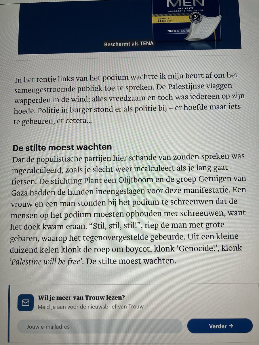 rechtsbuiten's tweet photo. #Benali zegt hier in zijn column in #Trouw in feite tegen de lezers: Wie zich tegen #Hamas keert, is ‘populistisch’. Niets is (nog) gewoon in 2026. #Trouw https://t.co/E3sNMzKtnm