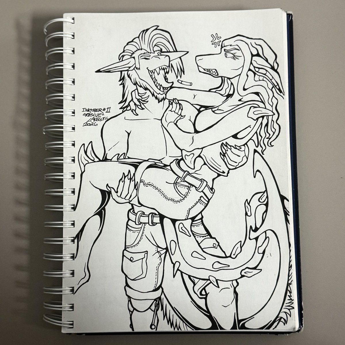 einhyper's tweet photo. Inktober #11 “Rescue”
But Ayel isn’t very pleased… https://t.co/biQzqb79k5