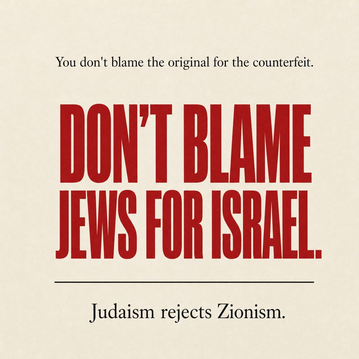 Deeboarder's tweet photo. @dadiani_george It most certainly is. Remember Zionism is not Judaism. https://t.co/LlSPN4kTew