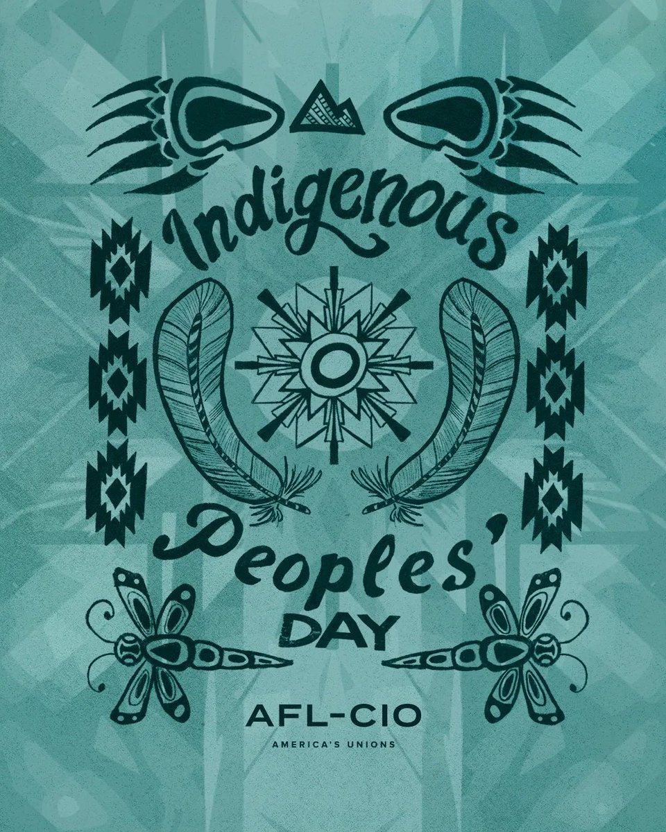 LizShuler's tweet photo. On Indigenous Peoples’ Day, we honor Native communities and their enduring fight for sovereignty. Our labor movement stands with Indigenous workers organizing for dignity on the job and a voice in their future. Solidarity means showing up for that fight. https://t.co/GZuV2PZFtF