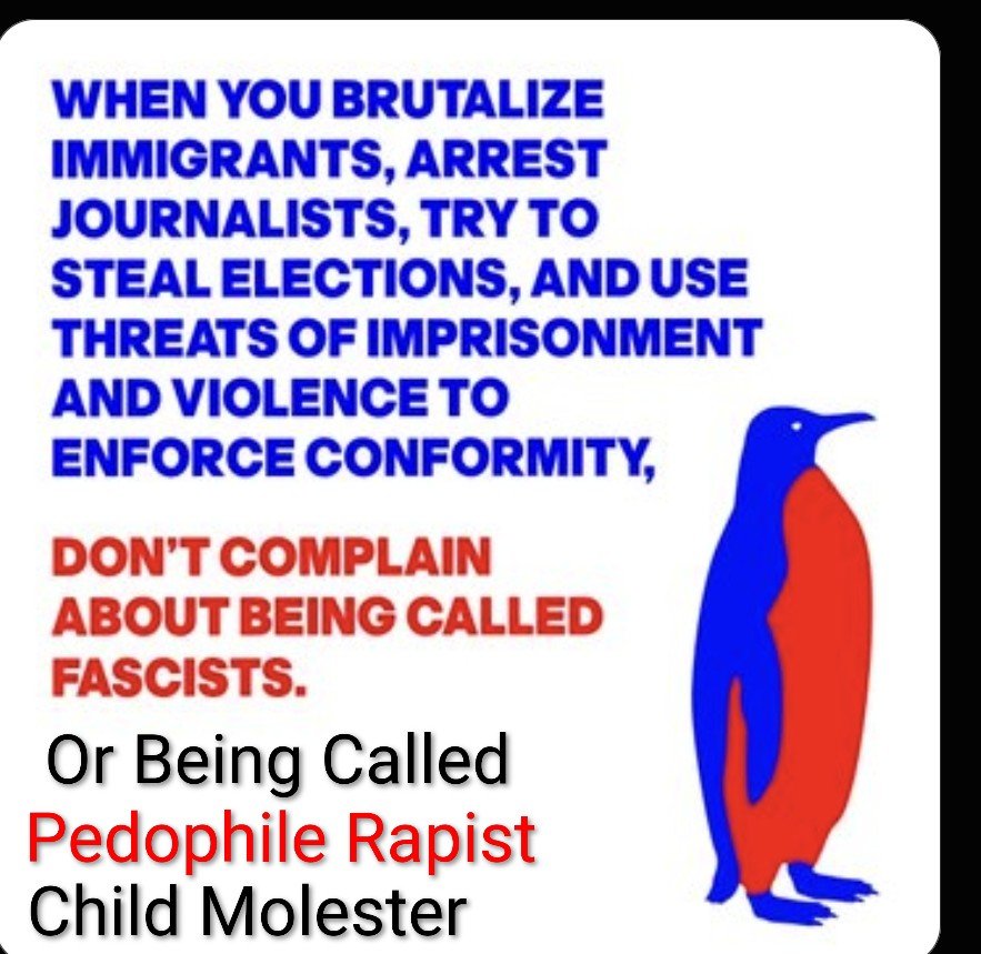 MrSpiritsRaven's tweet photo. @Mary1Kathy Send This Disgusting
๐๐ฟ๐๐ฟ๐๐ฟ๐๐ฟ๐๐ฟ
#PedophileTrump
#RapistTrump
#34CountConvictedFelon
#Liar
#Pervert
#SexualPredator
#ChildMolester
TO ANY SUPERMAX PRISON. https://t.co/Wj5a1Lu4Po