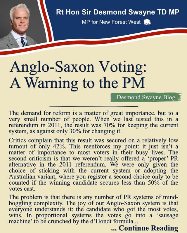 DesmondSwayne's tweet photo. Andy Burnham wants to smash up our centuries-old voting traditions

People don't want this - they've already told us in referendums!

Read why we should respect the will of the people and reject new attempts to enforce Proportional Representation here:

https://t.co/J4AgZ8HVXx https://t.co/1BLLG2b9Q9
