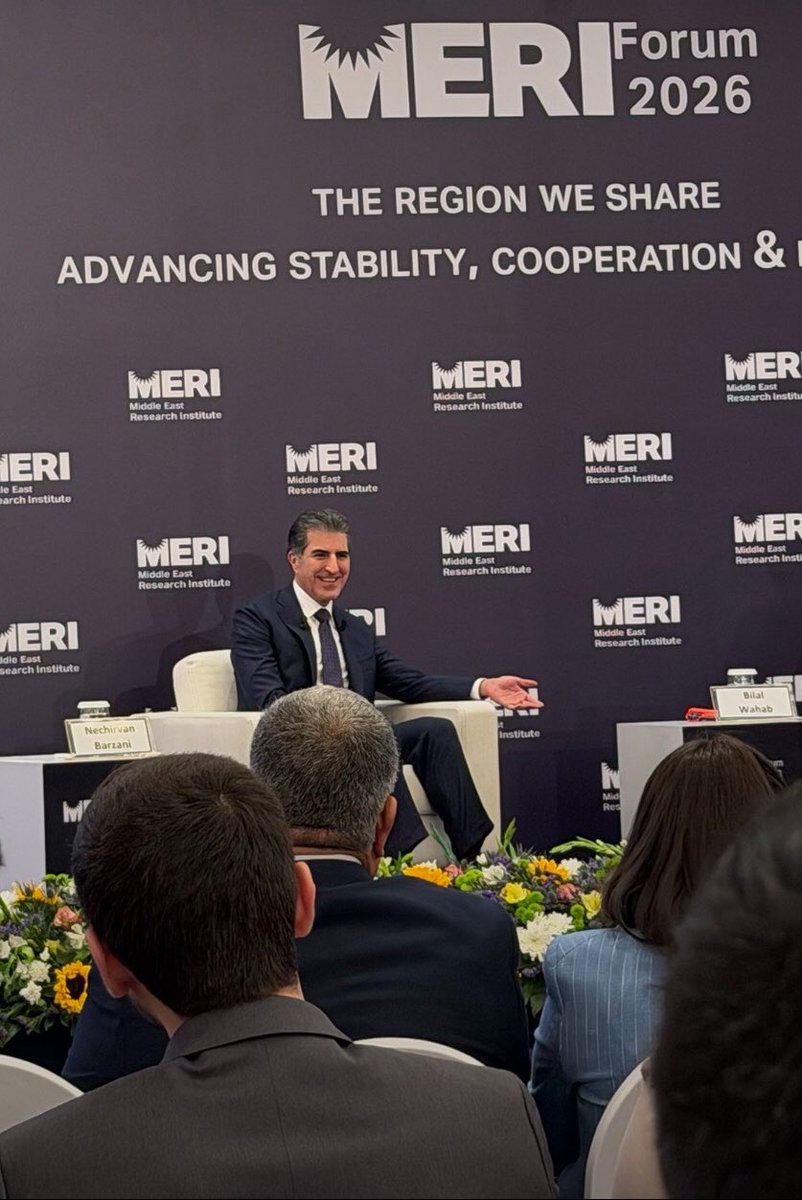 sivvan__'s tweet photo. President Nechirvan Barzani at MERI Forum..

#MERIForum https://t.co/D3BGe5Eww8