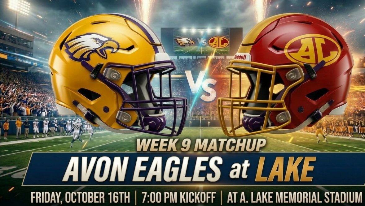 avoneagles's tweet photo. BEAT LAKE!  Let's pack the stands on Friday Night!  For tickets go to https://t.co/mrW8iC9dXo https://t.co/2t02XY6qBY