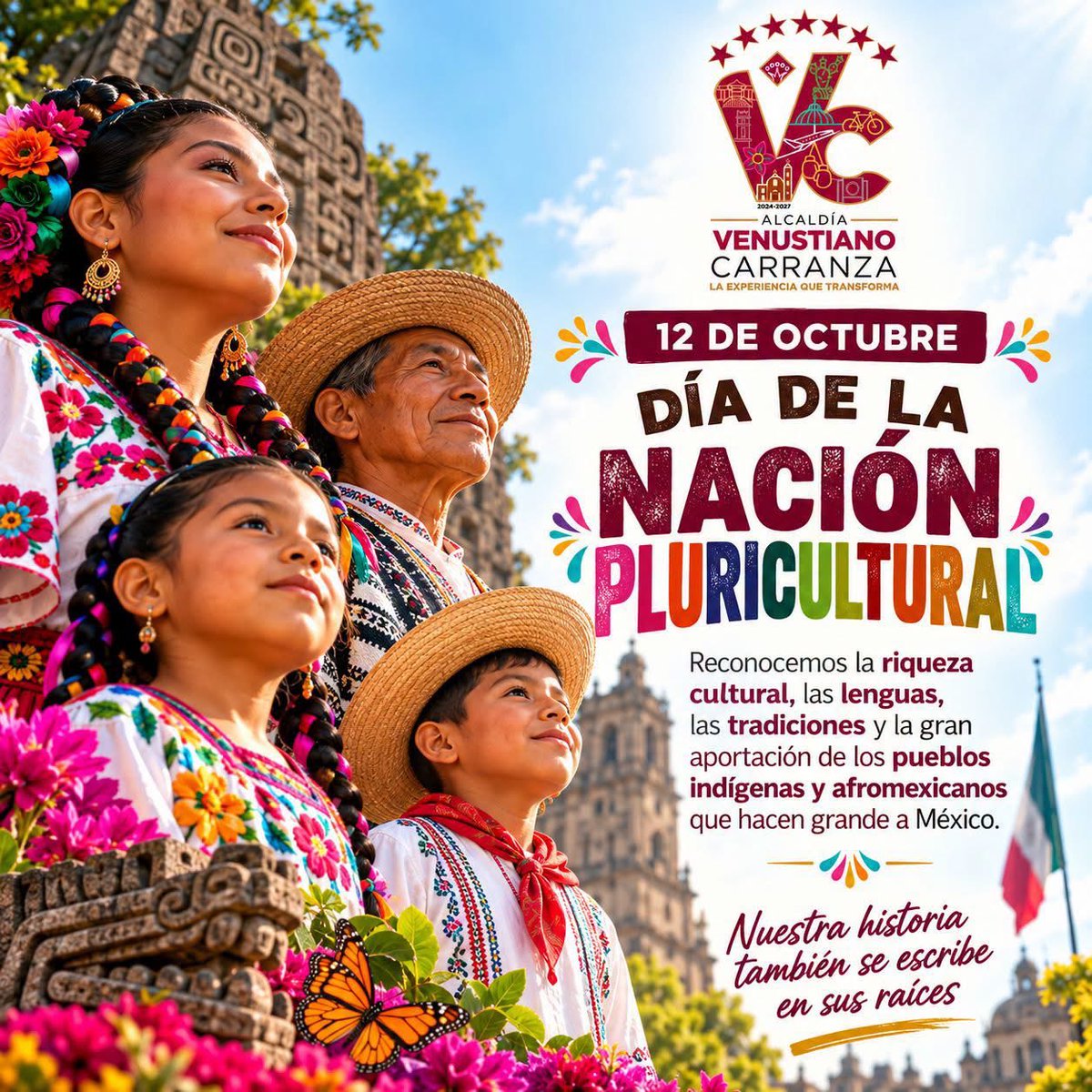 evelyn_parraA's tweet photo. 🌎🇲🇽 #EFEMÉRIDES | ¡Buenos días, mi gente! ☀️

Hoy, 12 de octubre, celebramos el Día de la Nación Pluricultural, reconociendo la riqueza, las lenguas y tradiciones de nuestros pueblos originarios. 🌺✨

¡Excelente inicio de semana! 🙌🏼

#VCarranza #LaEnergíaQueTransforma https://t.co/nnbZDTByil