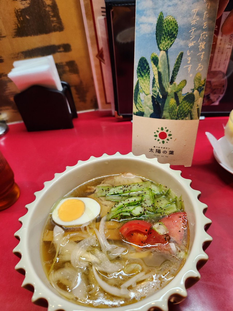 taiyonoha's tweet photo. 旅サラダで濵田崇裕さんが大絶賛だった四川さんのサボテンラーメン🍜
連休中、テレビ観たよって方が多かったそうです🌵私も食べてきました
#旅サラダ #濵田崇裕 #サボテンラーメン #春日井サボテン #食べるサボテン #食用サボテン #太陽の葉 https://t.co/qbzC6NTflw